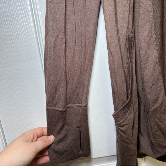 Athleta Brown Knit Open Front Cardigan Women’s XL minimal basic fall cozy career - Picture 2 of 6
